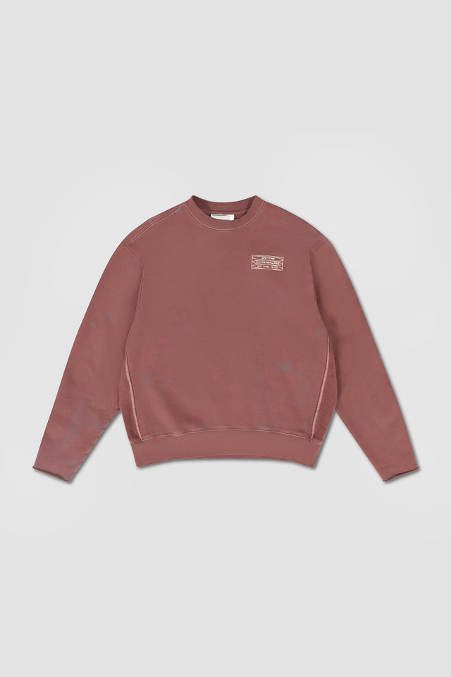 Cut Off Crew Sweater - Burgundy