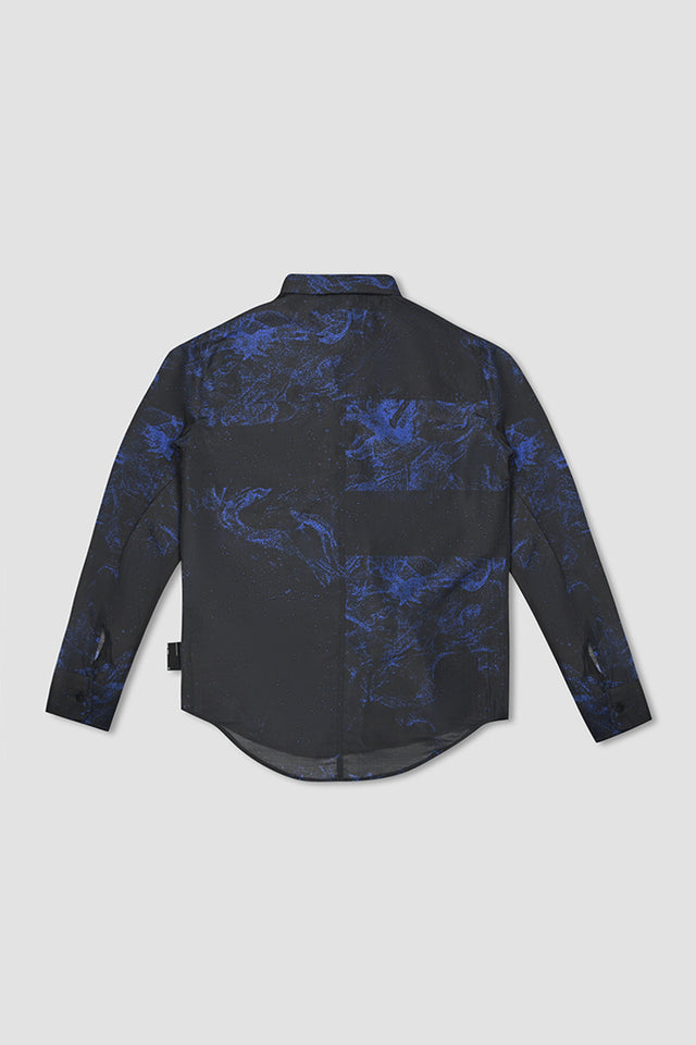 LS Sheer Black Sea Button up Shirt  Unisex