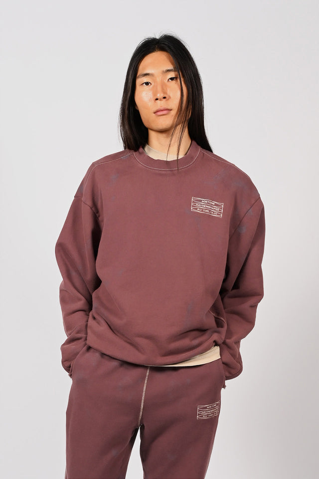 Cut Off Crew Sweater - Burgundy