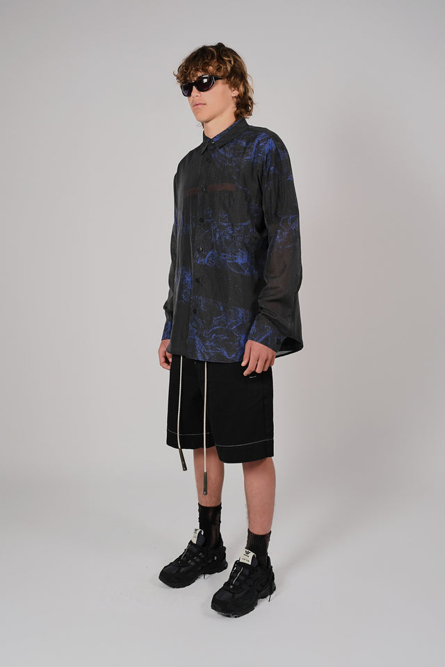 LS Sheer Black Sea Button up Shirt