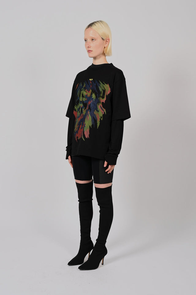 LS Double Tee Bleached Flame  Unisex