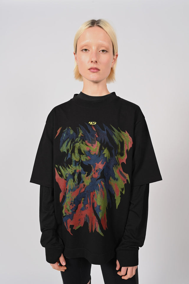 LS Double Tee Bleached Flame  Unisex