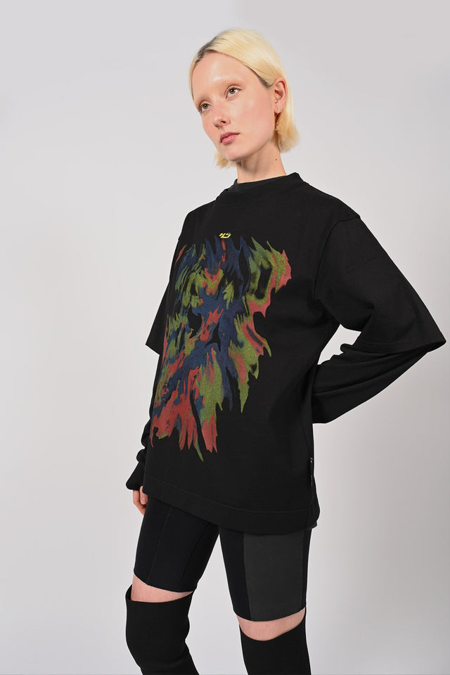 LS Double Tee Bleached Flame  Unisex