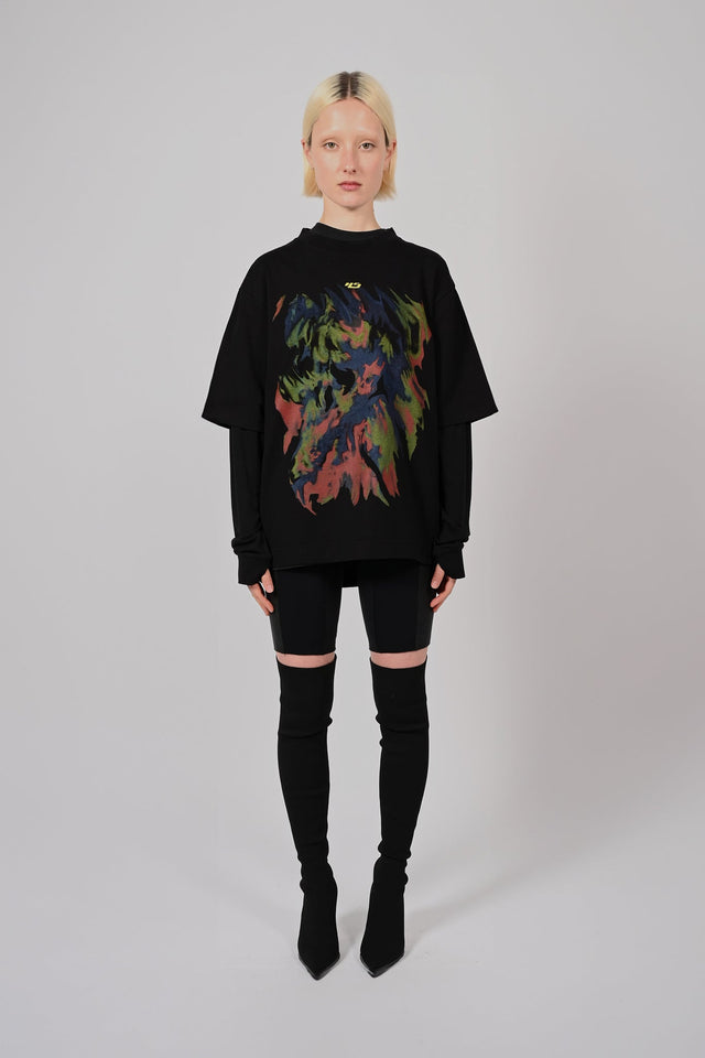 LS Double Tee Bleached Flame  Unisex