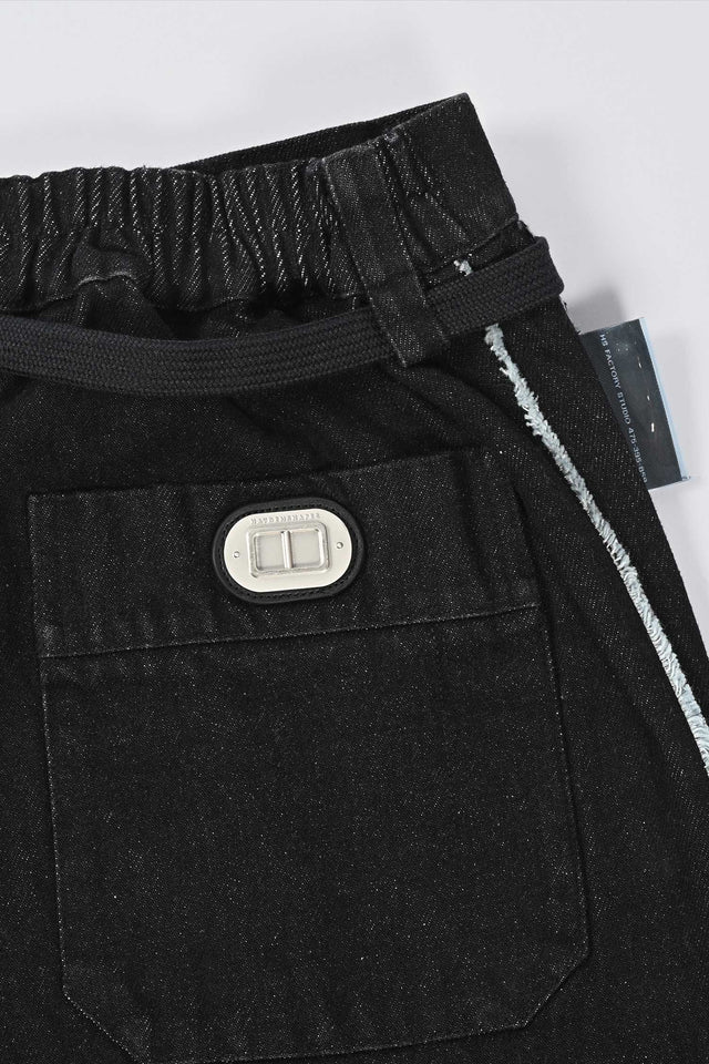 Denim Crew Shorts - Black